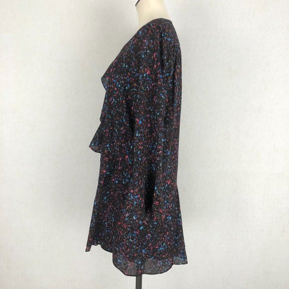Parker NWT $398 Women's Medium Long Sleeve Ruffle Mini Ditsy Floral Shirt Dress - Picture 2 of 12